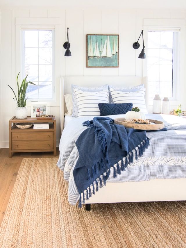Blue and White Bedroom Ideas-Webstories- Cover