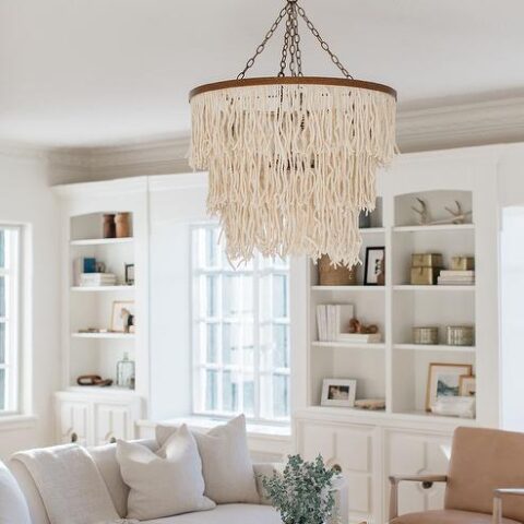 Image for Macrame Chandelier + Neutral Accents