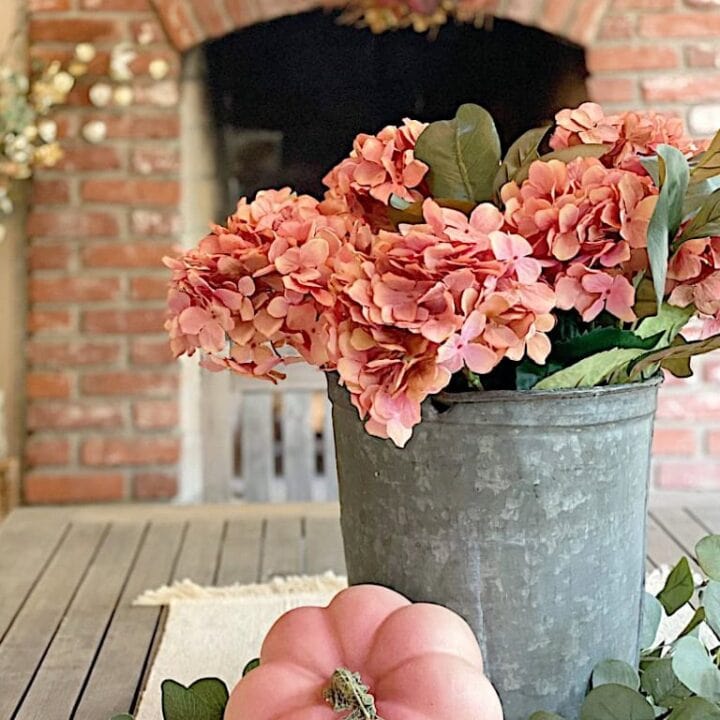 Image for Blush Pink Hydrangeas & Pumpkin