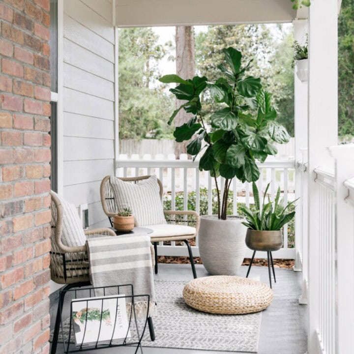 Image for Wicker Chairs, Neutral Accents & Greenery