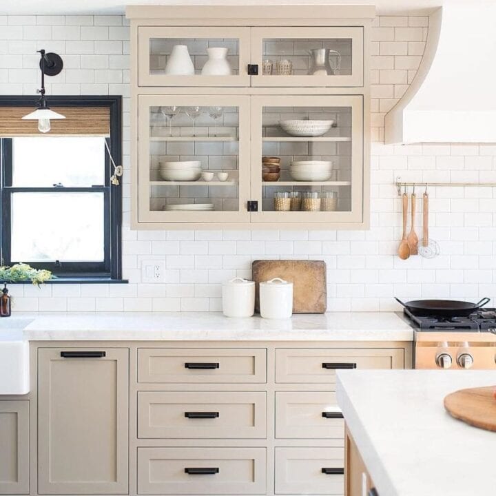 Image for Bold Black Hardware And Accents + Light Beige Cabinetry