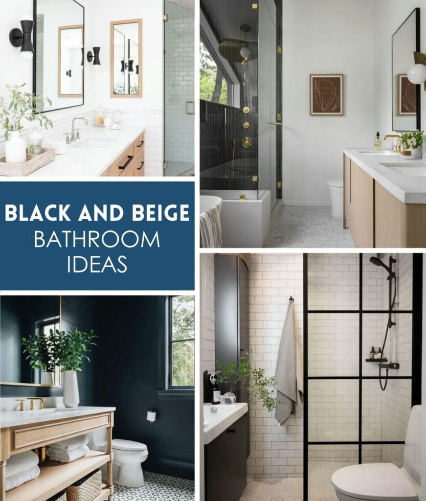 Black and Beige Bathroom Ideas | A Blissful Nest