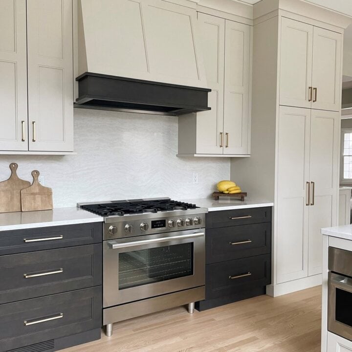 Image for Black Lower Cabinets + Soft Beige Upper Cabinetry