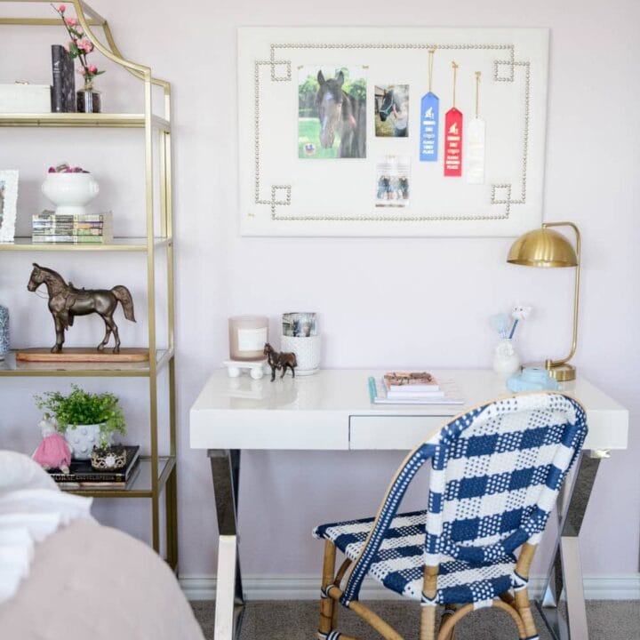 Image for Simple White Desk With Gold Accents