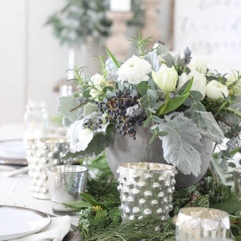 Image for Silver Accents + Winter Floral Arrangement