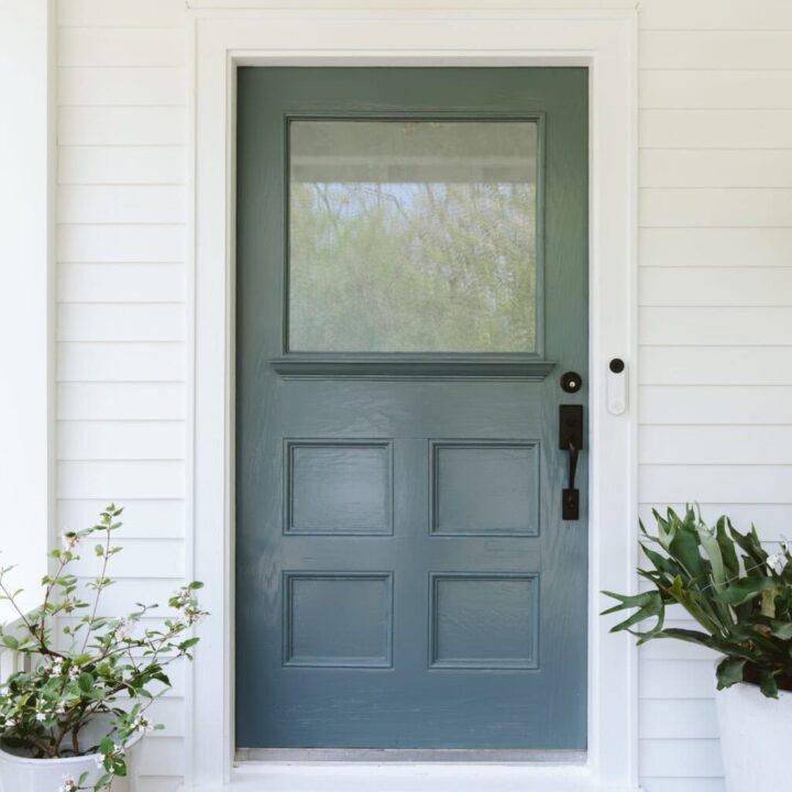 Image for Soft Blue Door + Greenery