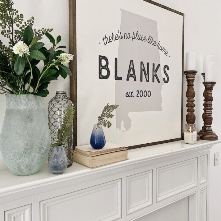 Image for Personalized Family Sign + Greenery & Candlelight