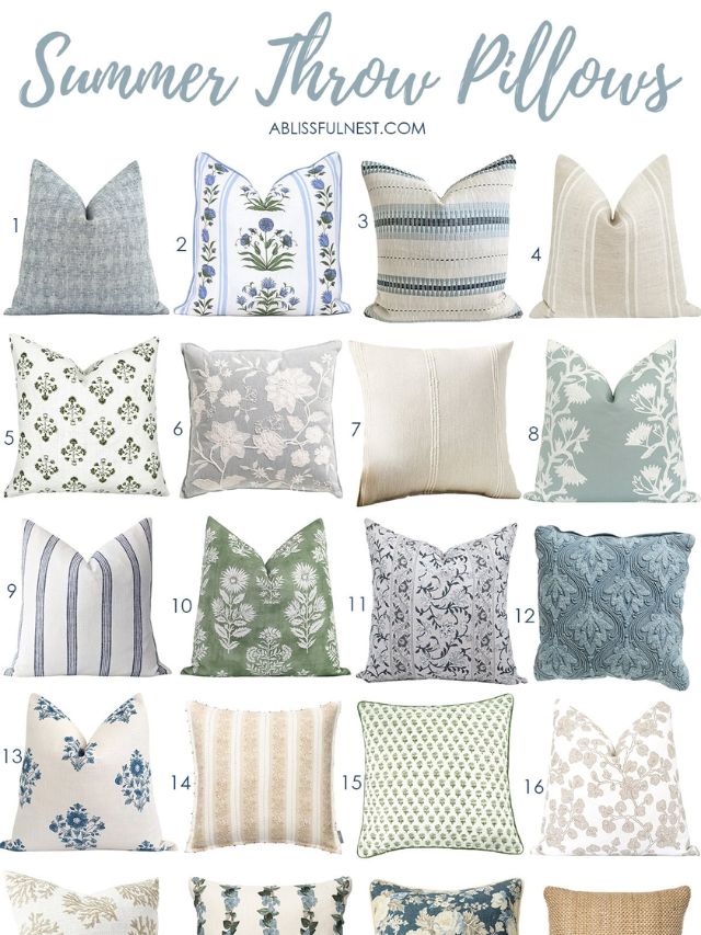 Beautiful Summer Throw Pillows-Webstories- Cover