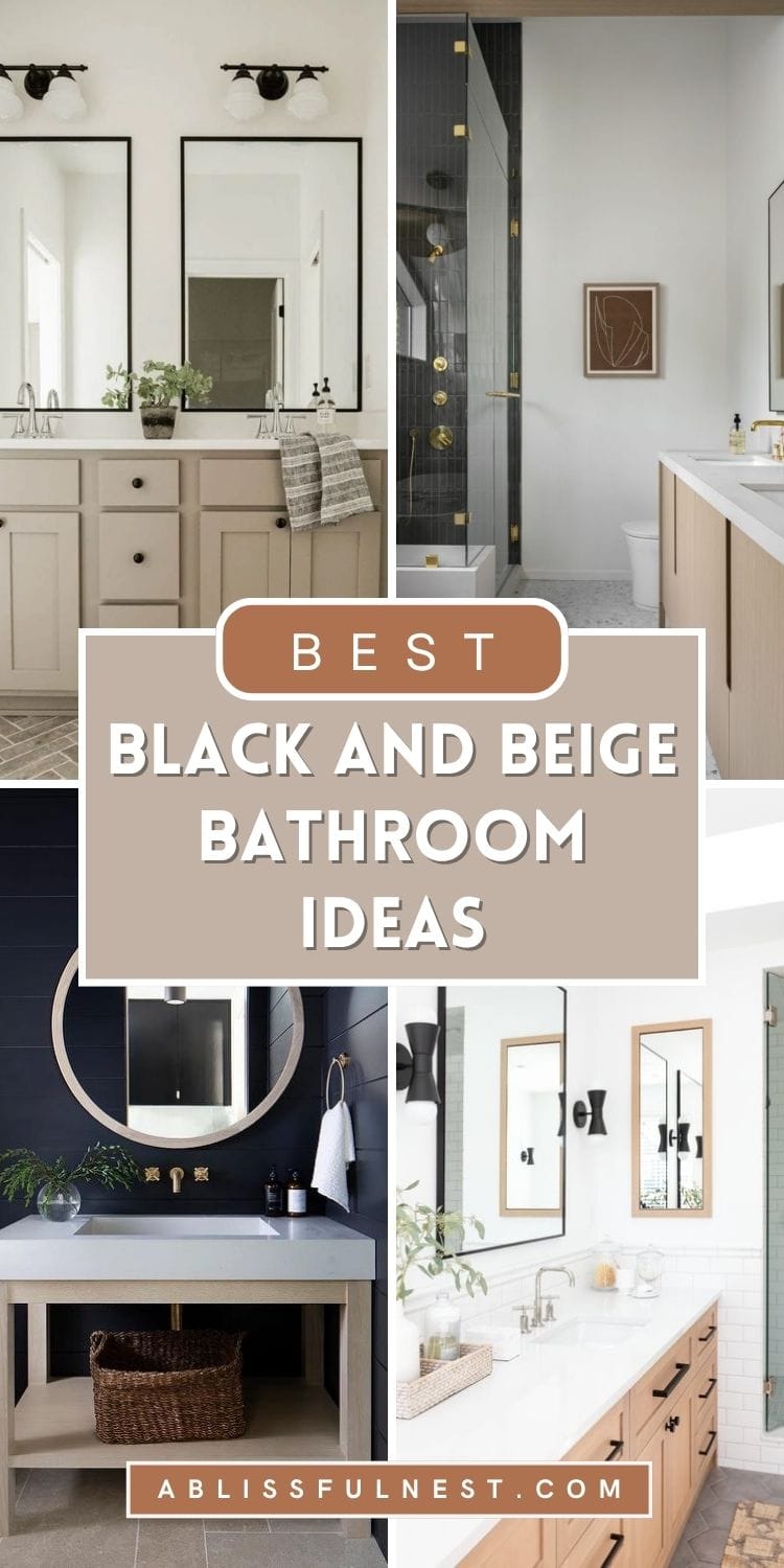 Black and Beige Bathroom Ideas | A Blissful Nest