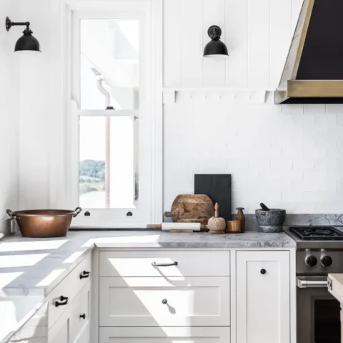 Image for White Cabinets And Walls + Black Accents