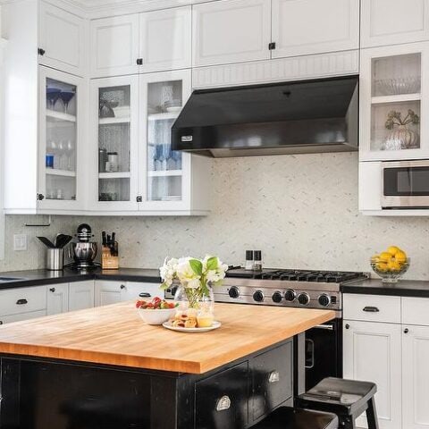 Image for Bold Black Island + White Kitchen Backdrop