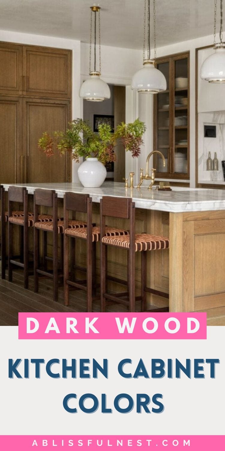 Dark Wood Kitchen Cabinet Colors | A Blissful Nest