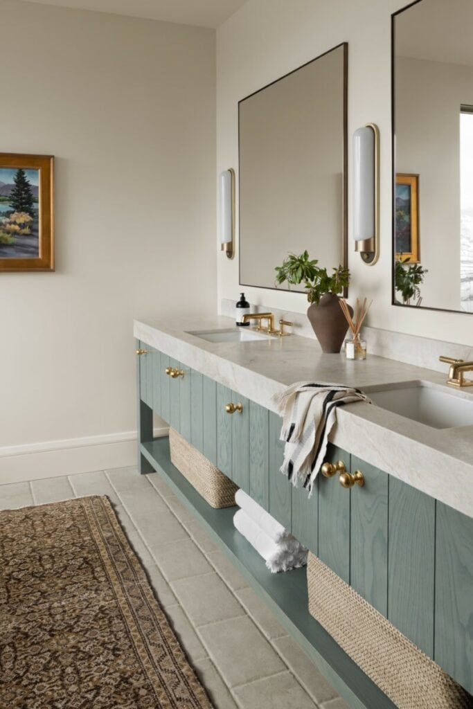Farmhouse Green Bathroom Ideas | A Blissful Nest