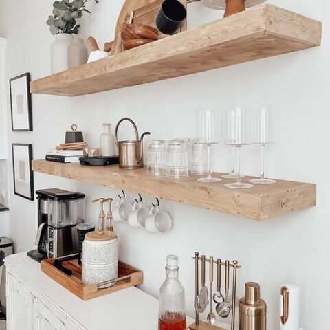 Image for Natural Wood Coffee Shelves