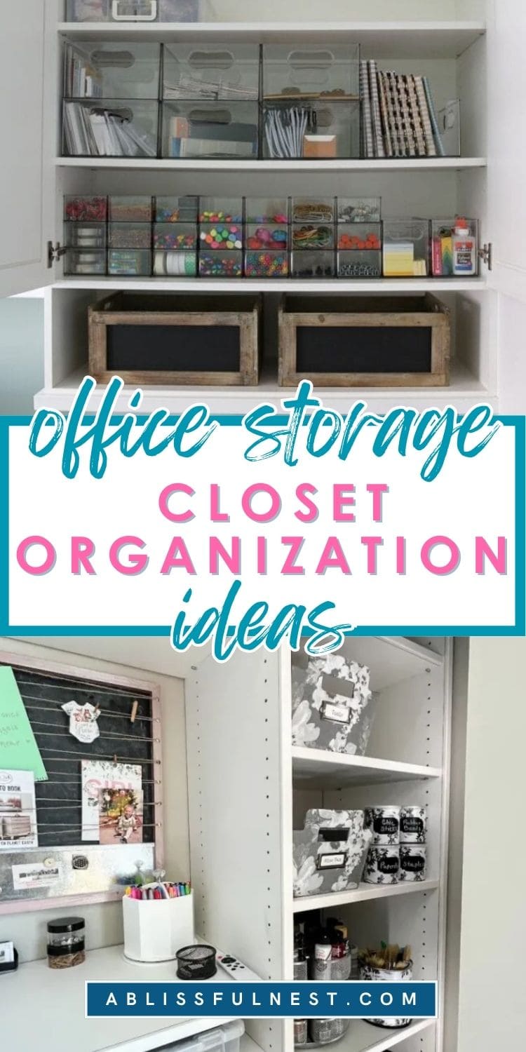 Office Storage Closet Organization Ideas | A Blissful Nest