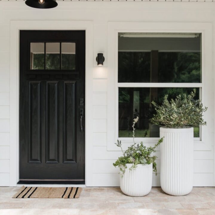 Image for Tall White Planters + Greenery