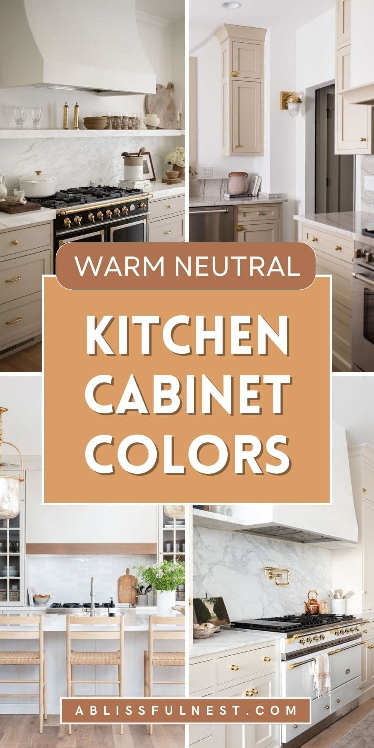 Warm Neutral Kitchen Cabinet Colors | A Blissful Nest