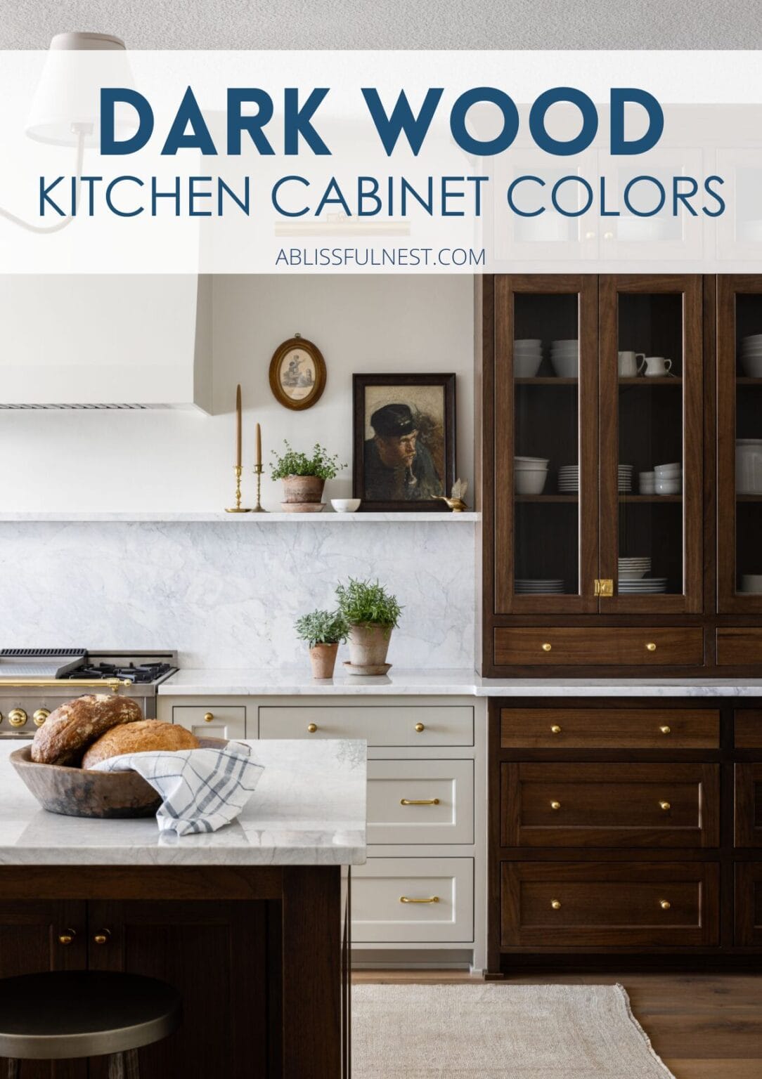 Dark Wood Kitchen Cabinet Colors | A Blissful Nest