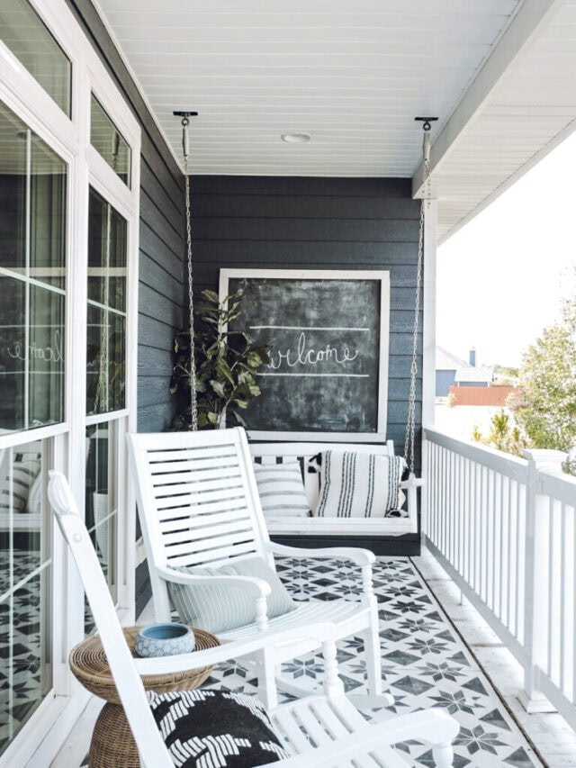 How To Decorate A Narrow Front Porch | A Blissful Nest