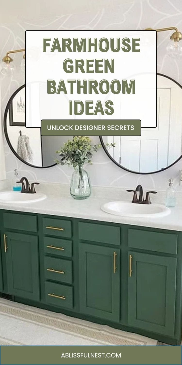 Farmhouse Green Bathroom Ideas | A Blissful Nest