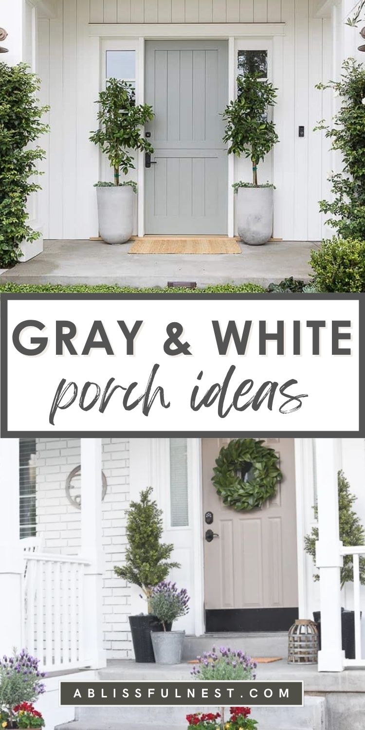 Gray And White Porch Ideas | A Blissful Nest