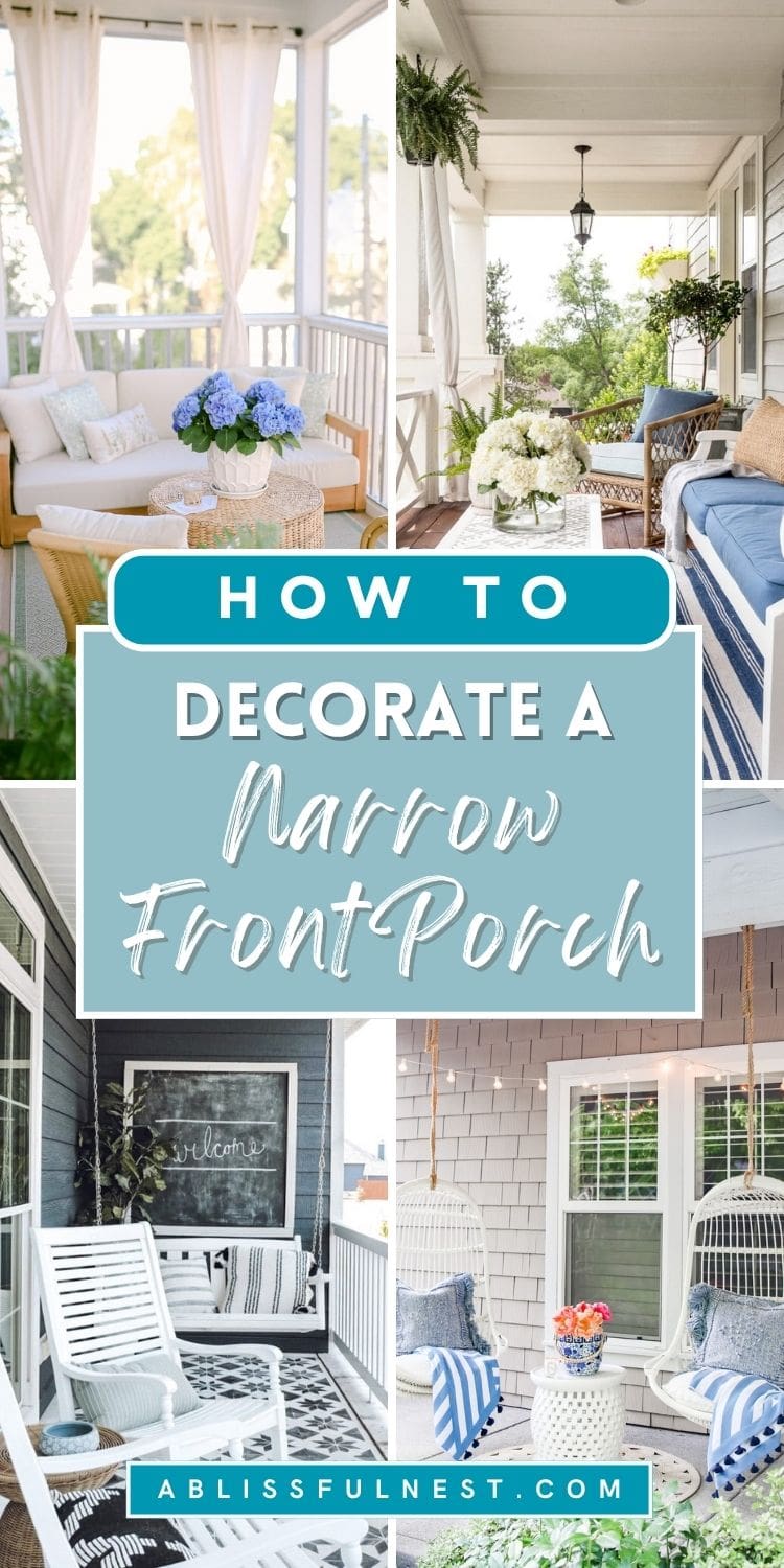 How To Decorate A Narrow Front Porch | A Blissful Nest