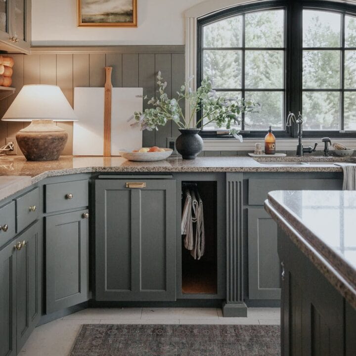 Image for Olive Green Cabinets + Vintage Decor