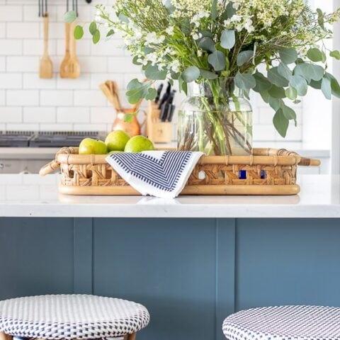 Image for Wild Greenery Arrangement, Rattan Tray, and Fresh Fruits