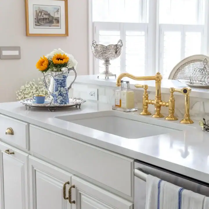 Image for Blue China + Bright Sunflowers & Silver Accents