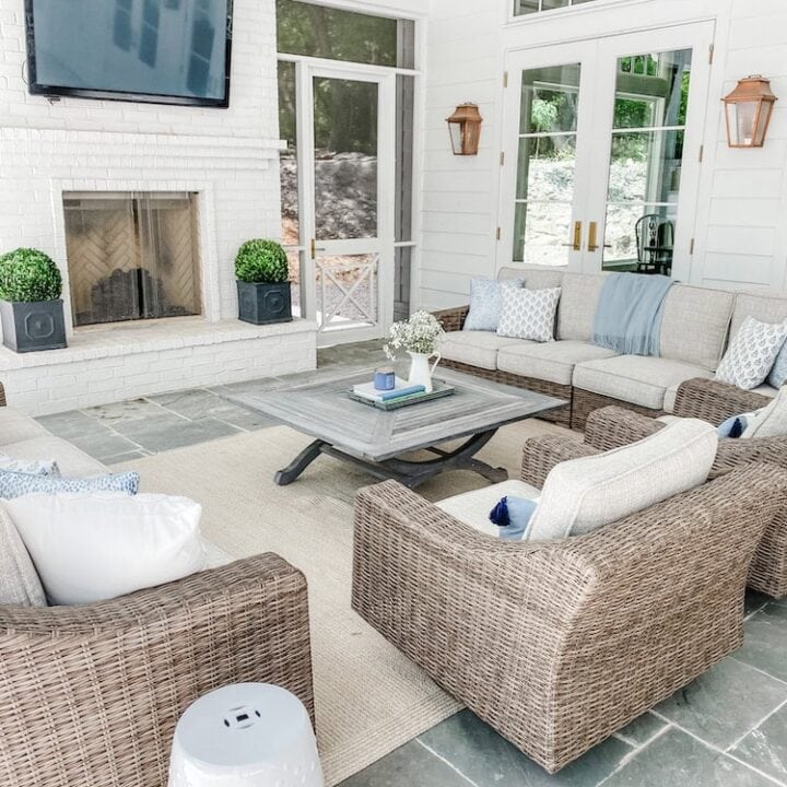 Image for Outdoor Fireplace + Wicker Furniture