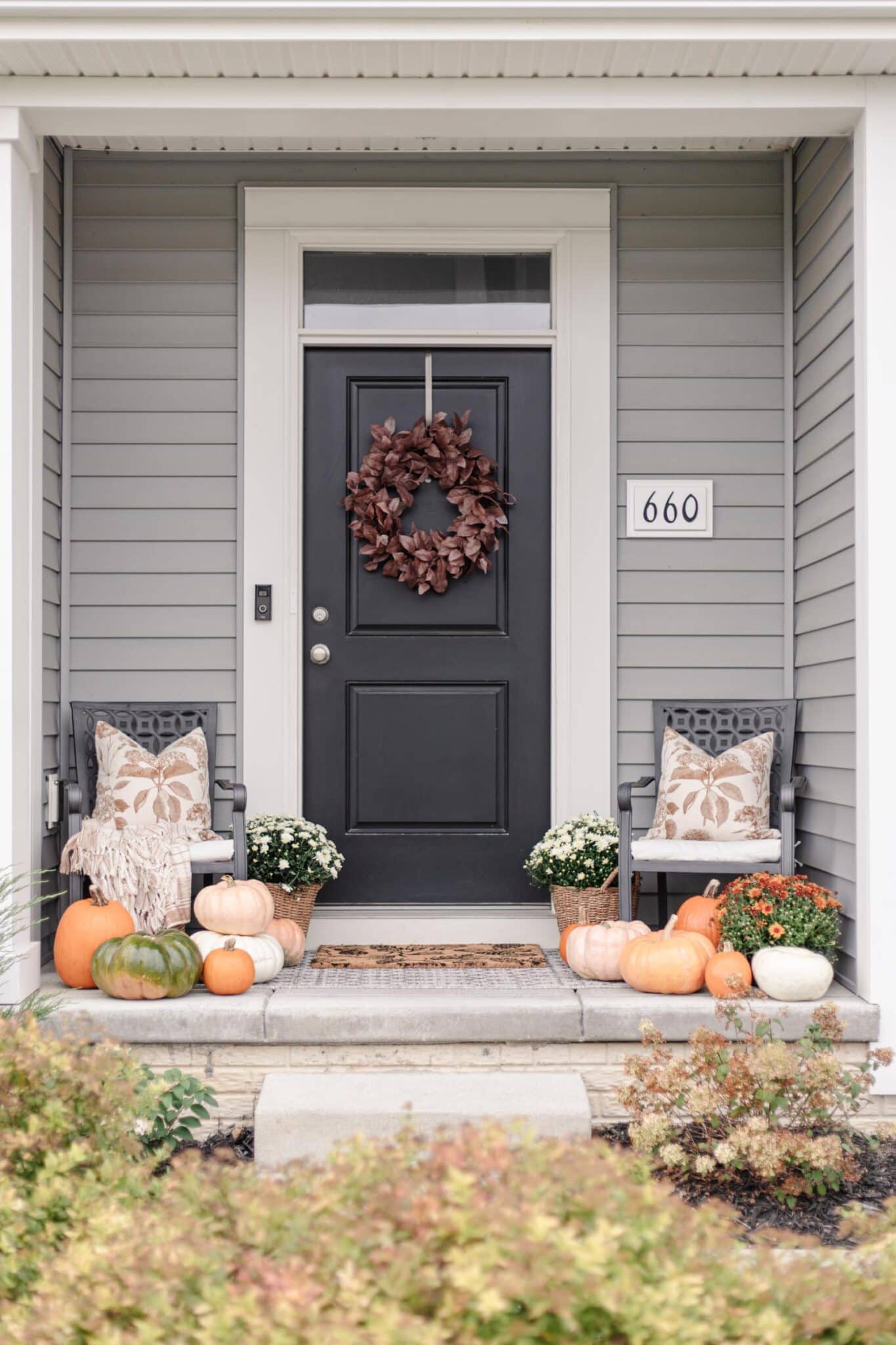 Modern Fall Porch Decor | A Blissful Nest