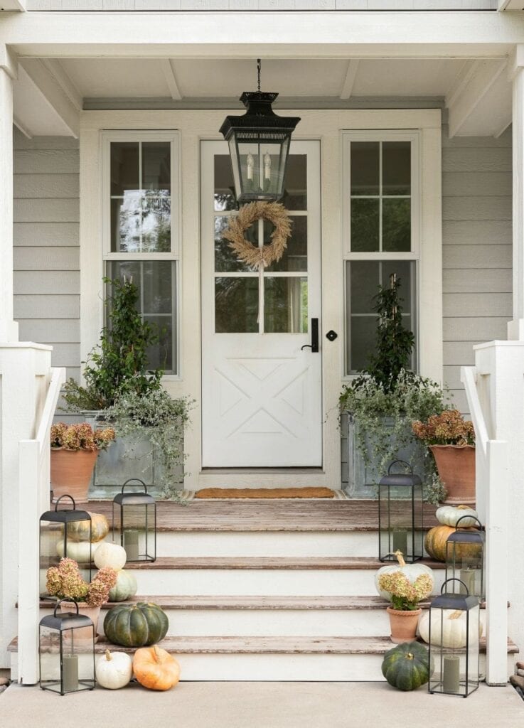 Small Front Porch Decorating Ideas For Fall | A Blissful Nest