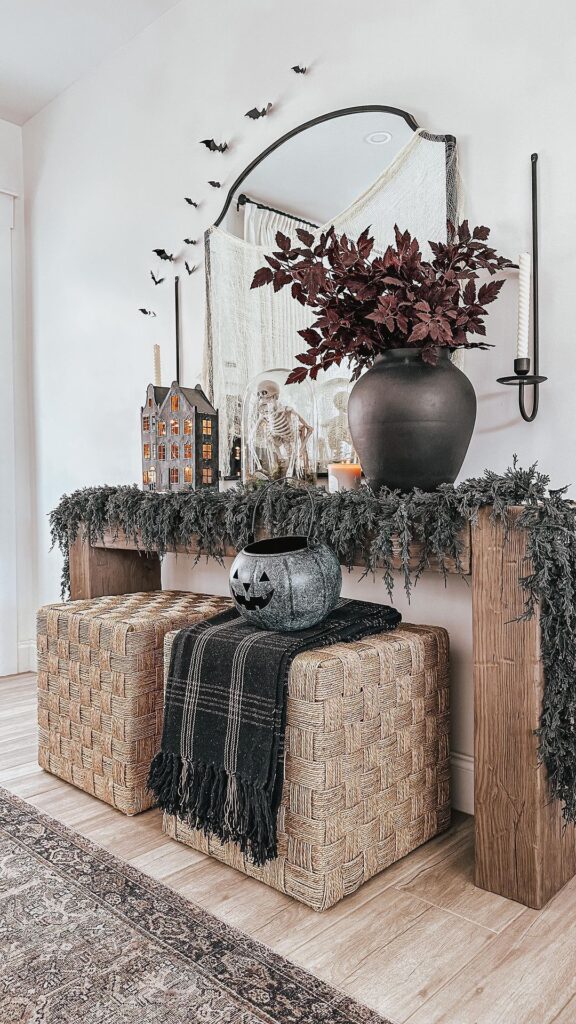 Halloween Console Table Decor | A Blissful Nest