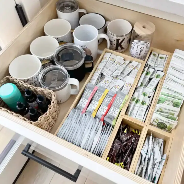 Image for Mini Beverage Station Drawer With Mugs and Drink Mixes