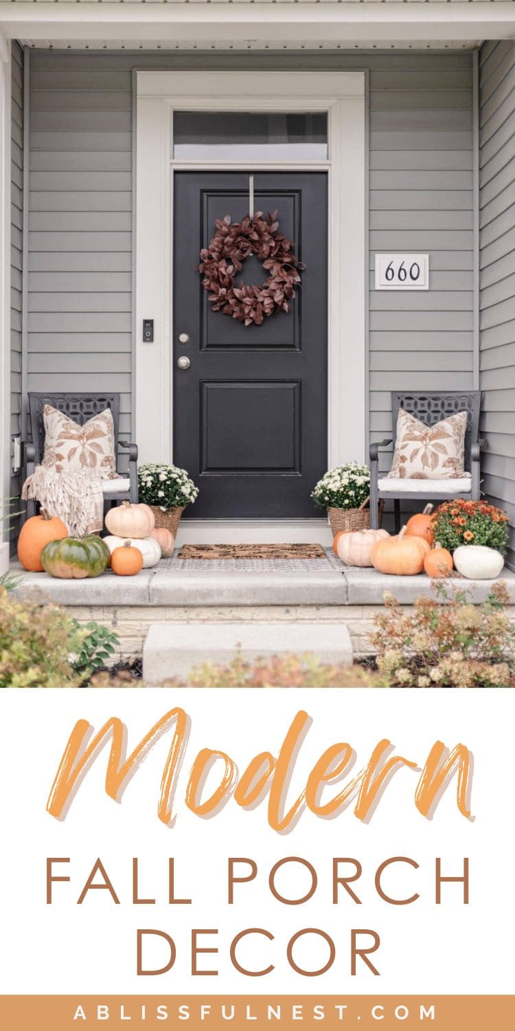 Modern Fall Porch Decor | A Blissful Nest