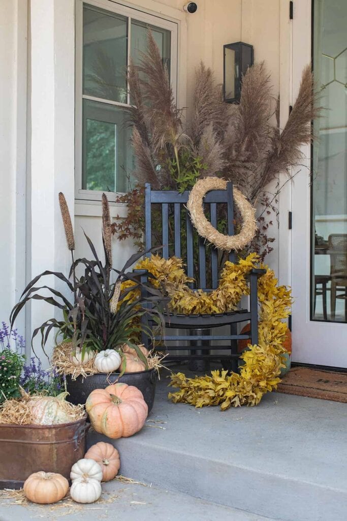 View of DIY Fall Porch Decor Ideas | A Blissful Nest