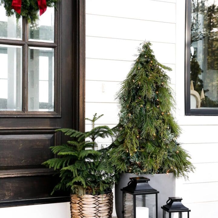 Image for Evergreen Porch Decor With Lanterns