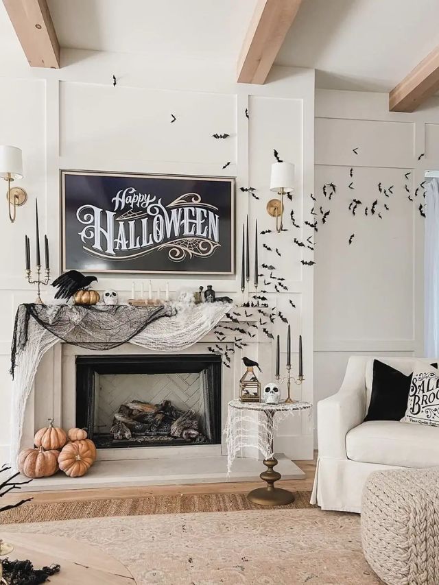 How To Decorate A Mantel For Halloween-Webstories- Cover