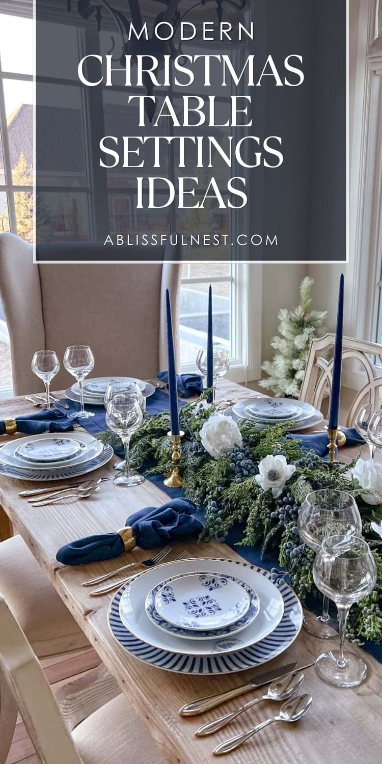 Modern Christmas Table Settings Ideas | A Blissful Nest