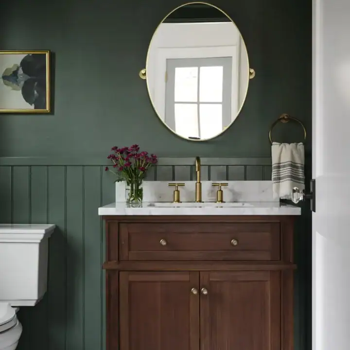 Image for Dark Green Walls With Gold Fixtures