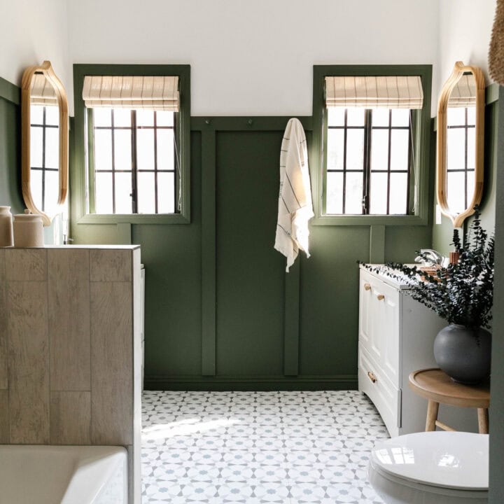 Image for Green Paneled Walls + Patterned Floor Tiles