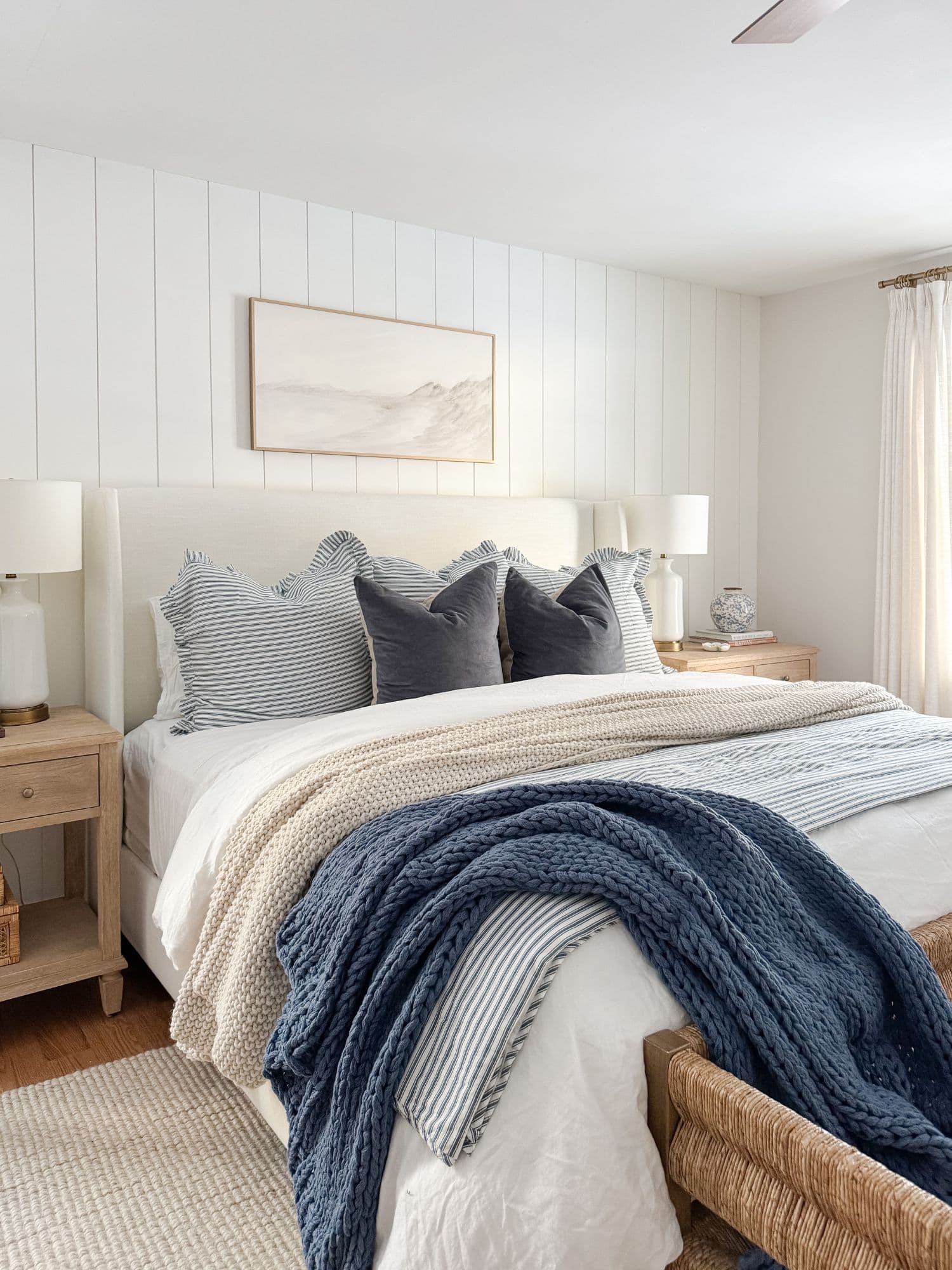 White and Navy Bedroom Ideas That Feel Crisp, Calm, and Elevated