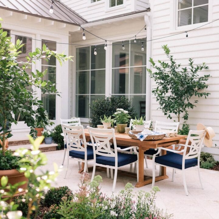 Image for Outdoor Dining With String Lights & Potted Plants