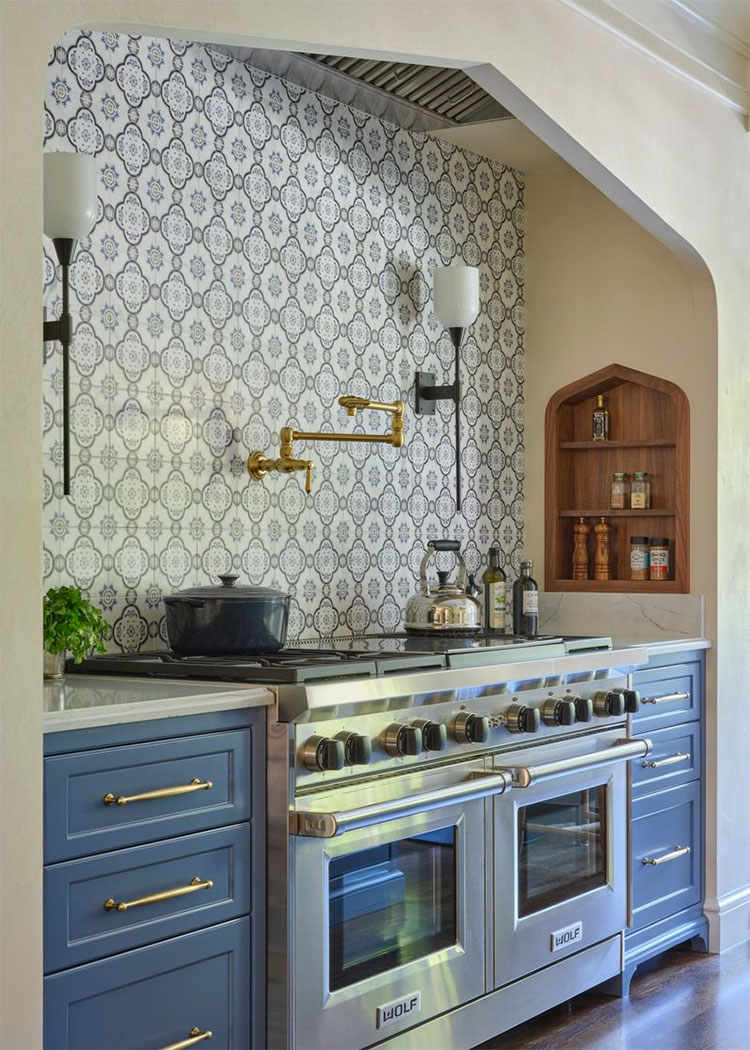 This tile worked range space is part of the most stunning kitchen designed by Caitlin Kah Interiors! #ABlissfulNest
