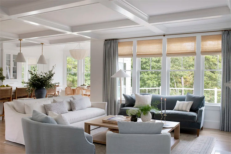 This coastal living room designed by House of Coco Interiors is so stunning, bright and inviting! #ABlissfulNest