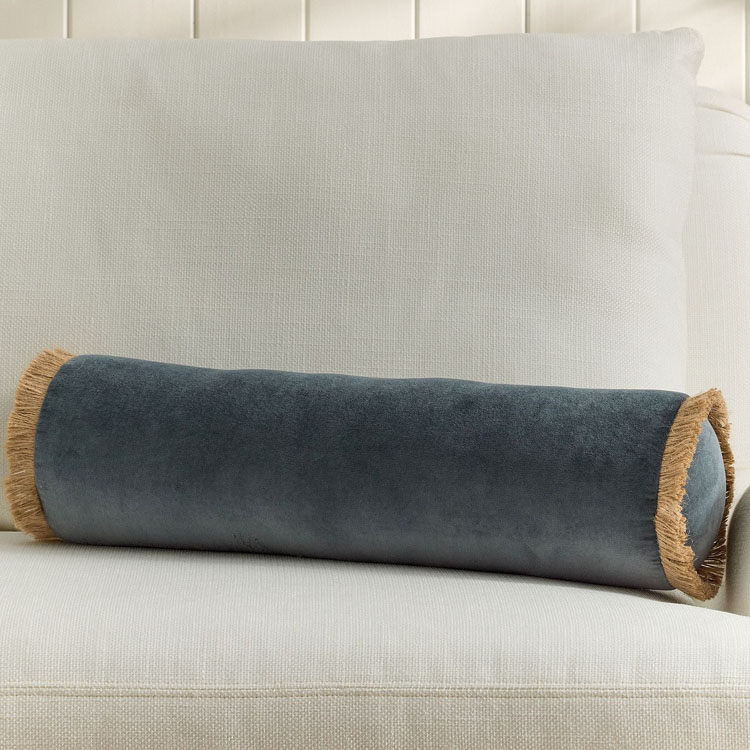 This velvet fringe bolster pillow is a must have for fall! #ABlissfulNest
