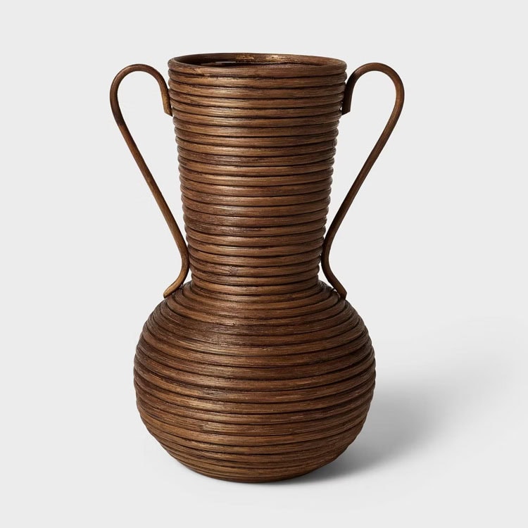 This woven rattan vase is a must have for fall and under $40! #ABlissfulNest