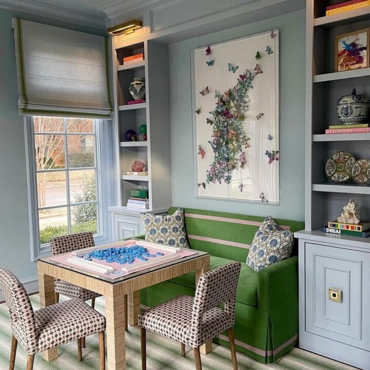 Image for Green Bench & Patterned Chairs