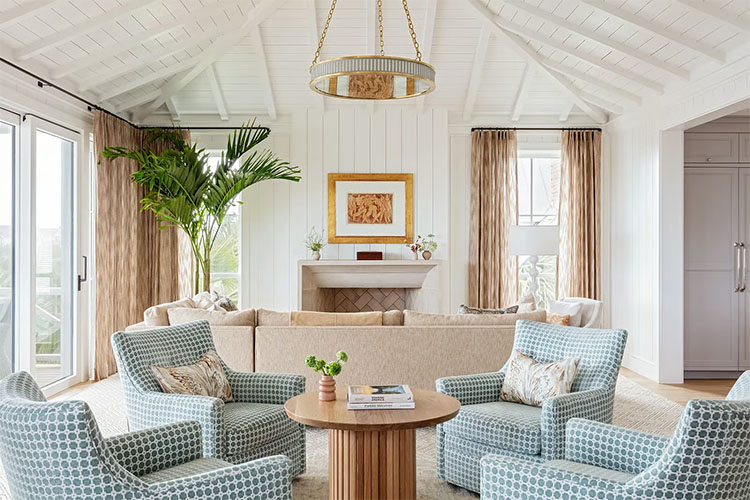 This stunning coastal concept living space designed by Allison Elebash Interiors is so dreamy! #ABlissfulNest