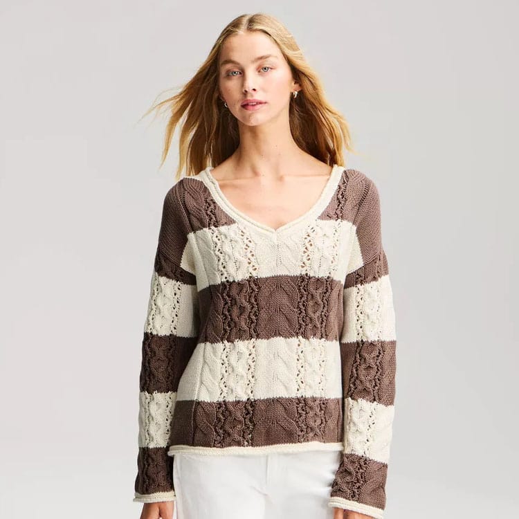 This striped cable pullover sweater is a fall must have! #ABlissfulNest